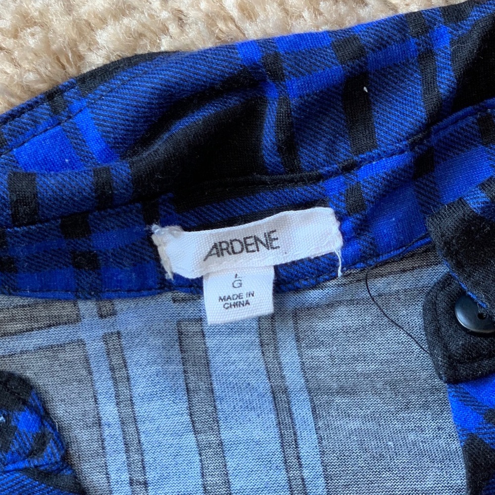 Plaid button down NWOT - Picture 2 of 2